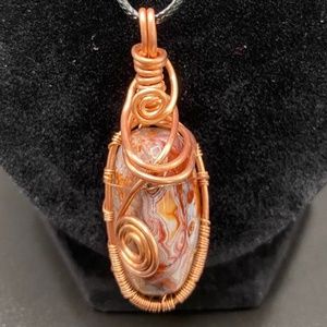 Crazy Lace Agate pendant necklace